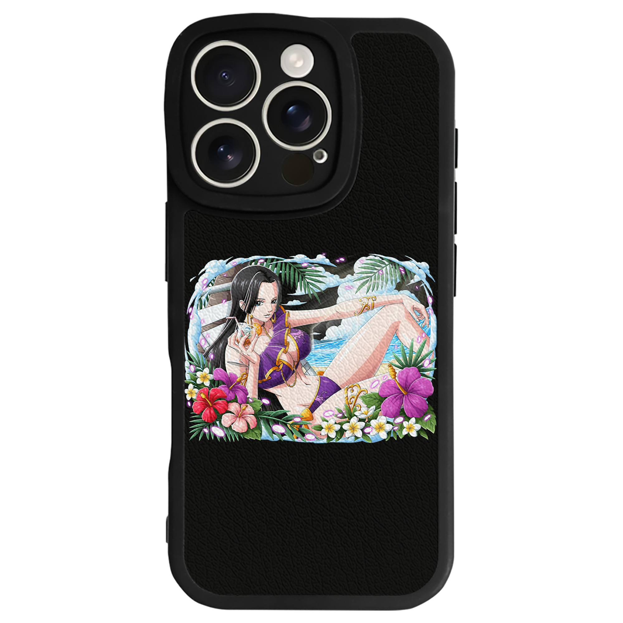 （画像用） ワンピース ボア・ハンコック ONE PIECE Boa·Hancock 【iPhone 16シリーズ対応】シリコンスマホケース（レザー調） 材質：シリコン